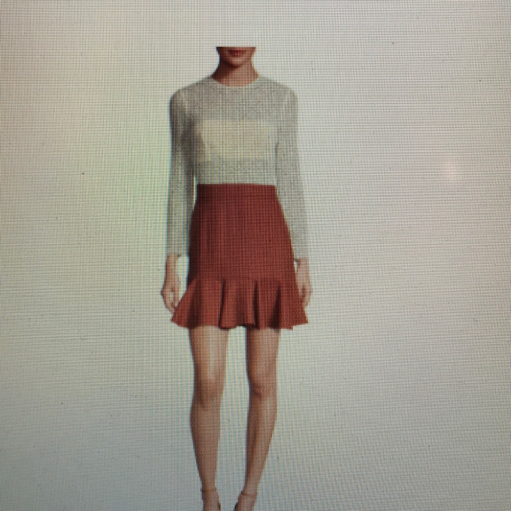 Veronica Beard White Lace and Ruffle Hem Dress